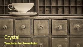  Presentation with tea cup - Theme having cabinet black and white platinum background and a tawny brown colored foreground