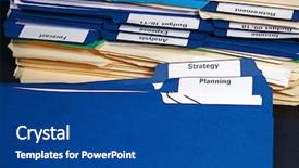  Presentation with tabs - Cool new PPT theme with cabinet full of business folder backdrop and a ocean colored foreground