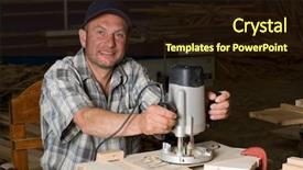  Presentation with cabinet - Presentation with cabinet maker - carpenter working on the production background and a  colored foreground