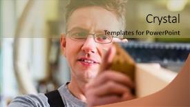  Presentation with carpenter - Cool new slide set with cabinet maker - carpenter working with angle backdrop and a coral colored foreground