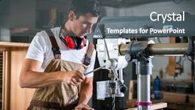  Presentation with drill - Theme having cabinet maker working on power background and a  colored foreground