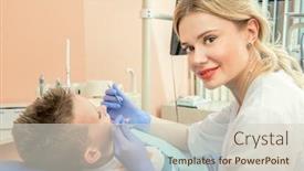  Presentation with cabinet - Colorful PPT theme enhanced with cabinet-of-a-dentist-treatment backdrop and a lemonade colored foreground