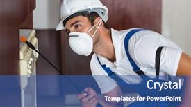  Presentation with sprayer - Amazing slide deck having cabinets in kitchen at home backdrop and a ocean colored foreground