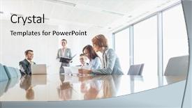  Presentation with cabinet - Slide deck with cabinets in office background and a white colored foreground