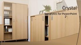  Presentation with cabinet - Slide set having cabinets with folders background and a soft green colored foreground