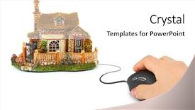  Presentation with hand shake computer - Amazing presentation theme having cable calculations - hand with computer mouse backdrop and a white colored foreground