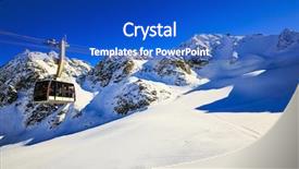  Presentation with winter landscape winter tree - Presentation having cable car and lift station background and a cobalt blue colored foreground