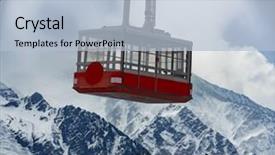  Presentation with blanc - Slides consisting of cable car and mont blanc in chamonix france background and a light blue colored foreground