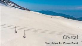  Presentation with kashmir - PPT layouts consisting of cable car at snow mountain in gulmark kashmir india background and a lemonade colored foreground