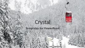  Presentation with winter in the swiss alps - PPT theme consisting of cable car in winter alpine background and a light gray colored foreground