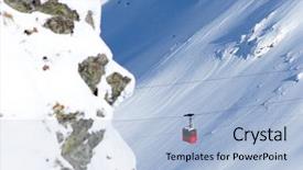  Presentation with cable - Slide deck with cable car in winter alpine background and a light blue colored foreground