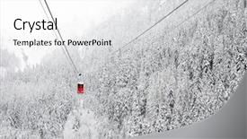  Presentation with winter in the swiss alps - Colorful PPT theme enhanced with cable car in winter alpine backdrop and a white colored foreground