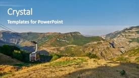  Presentation with armenia - Theme with cable car ropeway in armenia background and a teal colored foreground