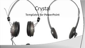  Presentation with headphones - Amazing theme having cable free - headphones under the light background backdrop and a white colored foreground