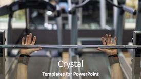  Presentation with barbell - Amazing presentation theme having cable guy - close up image of man backdrop and a gray colored foreground