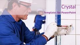  Presentation with electrician - Amazing presentation having cable guy - electrician backdrop and a sky blue colored foreground