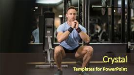  Presentation with cable - Beautiful presentation theme featuring cable guy - image of a muscular man backdrop and a tawny brown colored foreground