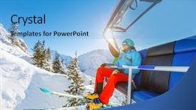 Presentation with lift - Colorful slide deck enhanced with cable guy - skier sitting at ski chair backdrop and a light blue colored foreground