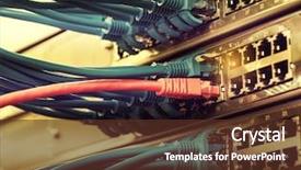  Presentation with network cable - Presentation design consisting of cable in data center background and a tawny brown colored foreground