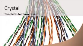  Presentation with electric cable - Audience pleasing PPT theme consisting of cable industrial - color electric wire isolated backdrop and a light gray colored foreground