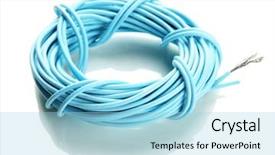  Presentation with cable - Slide deck enhanced with cable isolated on white background and a light blue colored foreground