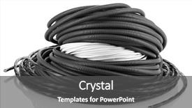  Presentation with cable - Cool new PPT layouts with cable isolated on white backdrop and a dark gray colored foreground