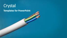  Presentation with cable - Slides with cable-on-color-background-closeup background and a ocean colored foreground