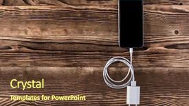  Presentation with cable - Colorful presentation theme enhanced with cable phone chargers on wood backdrop and a  colored foreground