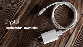  Presentation with wood and glitter - Slide set featuring cable phone chargers on wood background and a wine colored foreground