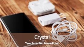  Presentation with cable - Theme with cable phone chargers on wood background and a  colored foreground