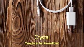  Presentation with wood scraps - Theme having cable phone chargers on wood background and a  colored foreground