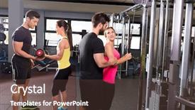  Presentation with system for blind people - Colorful presentation theme enhanced with cable pulley system gym backdrop and a tawny brown colored foreground