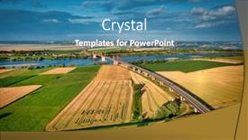  Presentation with cable stayed bridge over river - Theme with cable-stayed-bridge-over background and a teal colored foreground