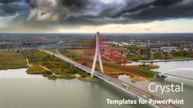  Presentation with cable - Audience pleasing slide set consisting of cable-stayed-bridge backdrop and a coral colored foreground