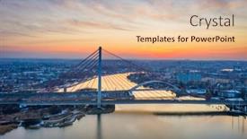  Presentation with cable - Amazing slide set having cable-stayed-bridge backdrop and a lemonade colored foreground