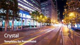  Presentation with san francisco - Theme having cable structure - road with tramway in san background and a tawny brown colored foreground