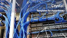  Presentation with network cable - Colorful PPT layouts enhanced with cable television - wires of internet router connectors backdrop and a ocean colored foreground