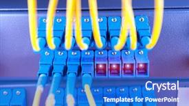  Presentation with network security hd - Beautiful slides featuring cable trays - fiber network server backdrop and a cobalt blue colored foreground