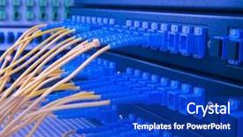  Presentation with fiber optic - Colorful PPT theme enhanced with iced and slippery curve road backdrop and a light gray colored foreground.