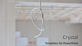  Presentation with house building - Slide deck having cable-with-knots-hangs background and a light gray colored foreground