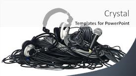  Presentation with cables - Slide deck with rubber industry - cables and music equipment isolated background and a white colored foreground