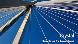  Presentation with greece blue - Theme enhanced with cables and supports of bridge background and a ocean colored foreground