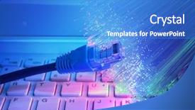  Presentation with cables - PPT theme having cables closeup with fiber optical background and a teal colored foreground