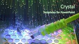  Presentation with optical - Colorful presentation theme enhanced with cables closeup with fiber optical backdrop and a tawny brown colored foreground