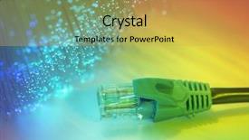  Presentation with fiber - Slide set consisting of cables closeup with fiber optical background and a yellow colored foreground