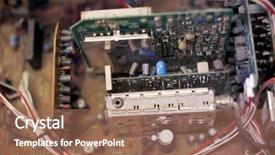  Presentation with cables - PPT theme enhanced with cables-coming-out-from-electronic background and a coral colored foreground