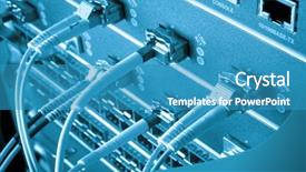  Presentation with fiber optic - Slide deck having cables connected to data center background and a teal colored foreground