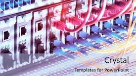  Presentation with optic - Slide deck featuring cables connected to optic ports background and a light blue colored foreground