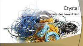  Presentation with cables - Presentation design featuring cables isolated on white background and a white colored foreground