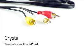  Presentation with network cable - PPT theme having cables isolated on white background and a white colored foreground